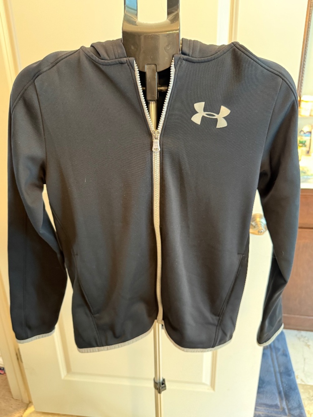 Youth Black Underarmour zip up hoodie